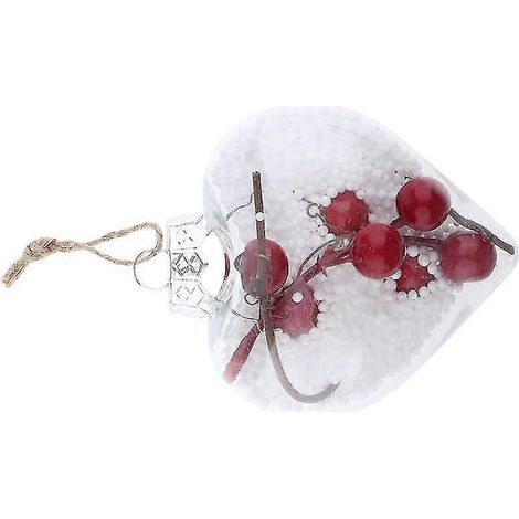 Boule de Noël transparente en forme de cœur romantique, rechargeable, décoration pour sapin de Noël A (1/5)