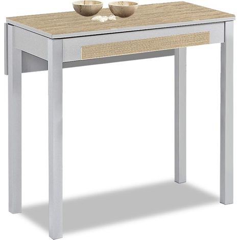 Table de Cuisine Extensible, Chêne Raw, 80 cm x 40 cm (1/5)