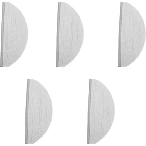 Lot de 5 lingettes lavage robot aspirateur Roborock S8 S7 MaxV Ultra microfibre semi-circulaire réutilisable (1/5)
