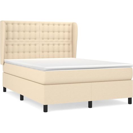 Maison Exclusive - Boxspringbett mit Matratze Creme 140x200 cm St