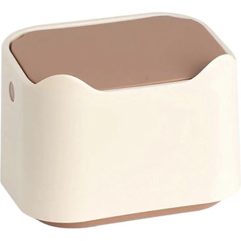 Bac à litière portable pour chats et lapins, amovible et entièrement fermé, beige. (1/5)
