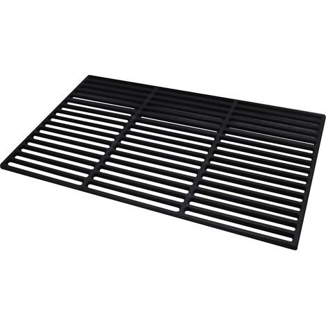 Wolketon Gusseisen Grillrost 54 × 34 cm – Emaillierter Grillrost für Holzkohlegrill, Gasgrill & Backofen, Robustes BBQ Zubehör, Schwarz