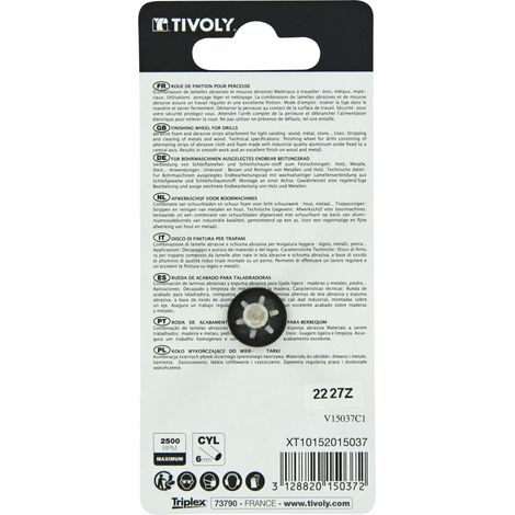 Tivoly • Ruota Lamellare Mista • Ø4020mm • Grana Corindone: 60 • Per Levigare Metalli • Per Levigare Legno