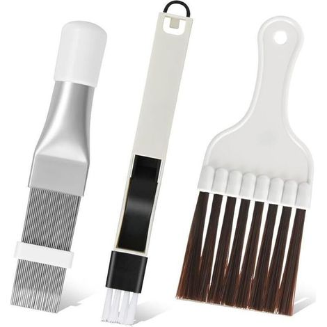 Lot de 3 Brosses de Nettoyage pour Climatiseur, Peigne à Lamelles pour Condenseur et Radiateur, Outil d'Entretien Efficace (1/4)