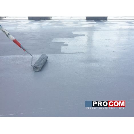 Procom – Peinture d'étanchéité pour terrasse circulable – Résine souple pour béton et carrelage – Résiste aux intempéries et à la circulation piétonne – 10 litres