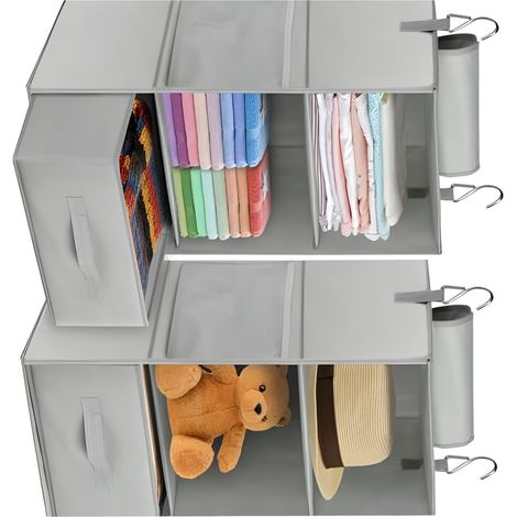 organizer per abiti da appendere, resistenti e con finitura grigia