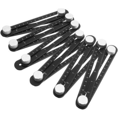 Règle de Mesure Multi-angle avec trou de positionnement, outil de gabarit d'angle en alliage d'aluminium à 12 côtés,Template Outil de mesure,noir