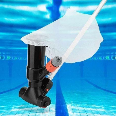 Aspirateur de Piscine Portable pour piscines Hors Sol, Spa Fontaine Jacuzzi aspirateur sous-Marin Noir avec tête d'aspiration à Feuilles et Manche à 5 Sections noir (1/3)