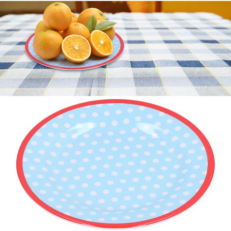 Assiette à salade de 23 cm, assiette imitation porcelaine, assiette plate, assiette à fruits, assiette à apéritif épaisse, assiette à dessert et à gâteau, décoration de table pour la pâtisserie, assie (1/5)