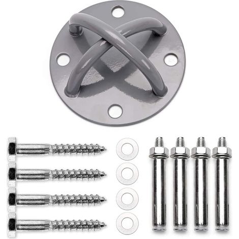 Crochet Plafond Crochet Mural Support Suspension Fixation Murale INOX 250kg pour Sac de Frappe hamac Bois Beton