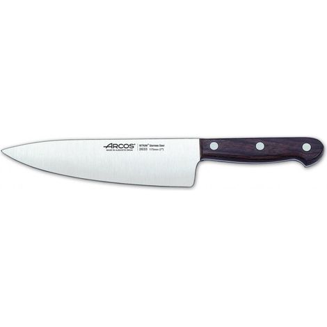 Cuchillo  de cocinero Arcos Palisandro  263300 de acero inoxidable Nitrum y mango de madera de Palisandro con hoja de 17.5 cm, y Funda Hoja (1/4)