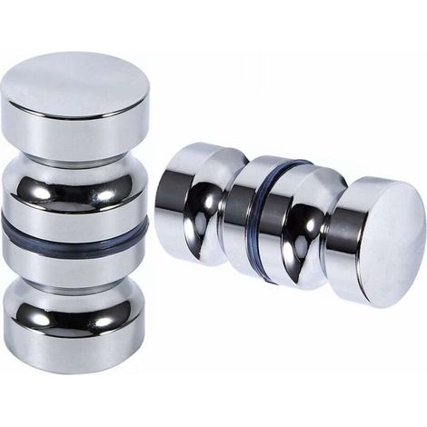 2 Pcs de Boutons Inox de Porte de Douche Coulissante Poignées de Porte de Douche en Verre pour Salle de Bain Cuisine Maison Bureau Hôtel avec Vis (1/5)