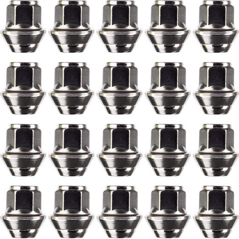 Set di dadi per cerchi in lega. M12 x 1,5, rondella conica, esagonale da 19 mm, adatta a cerchi in lega Ford e altro (20)