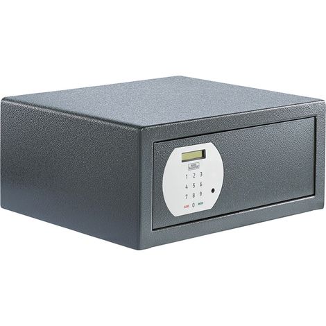 Burgwächter Tresor für Zuhause - Hoteltresor Pure Safe PS130 E LAP KA 4 - Mini Tresor für Wand und Bodenbefestigung, Stahl anthrazit
