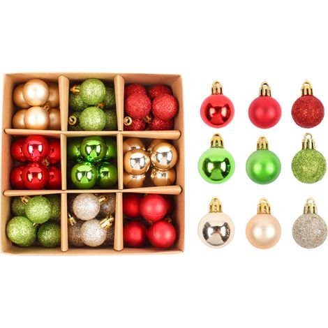 Stil 1 Weihnachtskugel Kreativ bemalte und hängende Weihnachtsbaumdekoration, galvanisierte Kugel, Geschenkbox (54 Stück) (1/2)