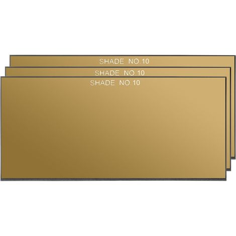 Verre De Soudage Doré Teinte 10, Pack De 3 2" x 4.25" Filtre Durci Verre Assombrissant pour Masque De Soudage Lentille De Remplacement pour Couvre-Masque De Soudage (1/5)