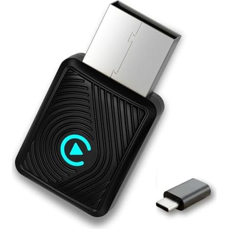 Adattatore wireless 2 in 1 per CarPlay e Android Auto - Mini USB WiFi a 6,5 GHz che converte il cavo in wireless - Plug & Play, connessione rapida in 9 secondi per iPhone iOS 10+, Android 11+ e auto d