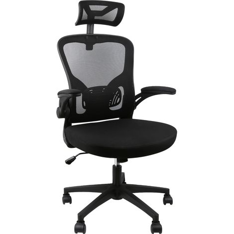 Haloyo® Fauteuil de Bureau à roulettes, chaise de bureau, chaise pivotante, pour Chambre Bibliothèque, Ergonomique Siège, 65x53x116-126cm, noir (1/5)