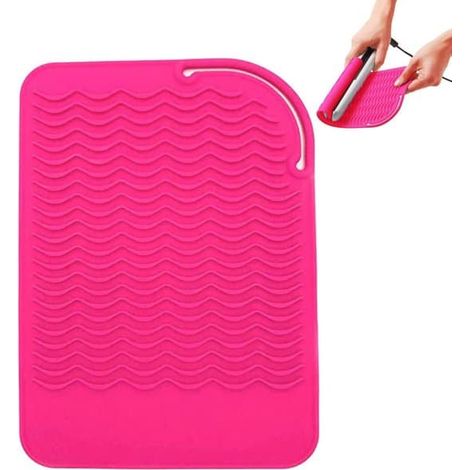 Plaque isolante thermique, plaque résistante à la chaleur, plaque lissante, étui de protection isolant thermique, plaque isolante, housse en silicone, rose (1/5)