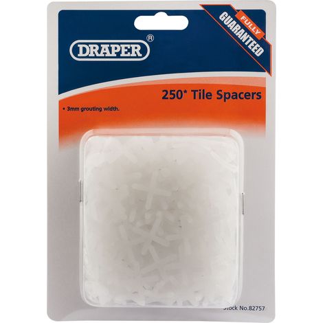Draper 3mm Tile Spacers – Pack of 250 for Precise Tile Gaps and Professional Results (1/5)