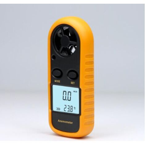BUNTHAUS Compteur de Vitesse du Vent, Anémomètre Numérique à écran LCD de Haute Précision avec Couvercle en Silicone pour une Utilisation en Extérieur (1/5)