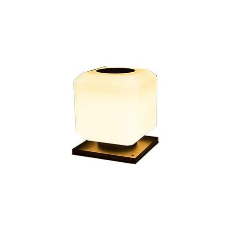Abat-jour carré en acrylique LED lumière de porte à énergie solaire lumière d'inondation LED décoration de jardin extérieur pilier lumière patio poteau lanterne pour terrasse terrasse piscine ∅25CM