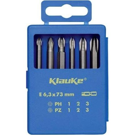 Klauke Bit-Sortiment 6-tlg,6-rund, 73mm KL335