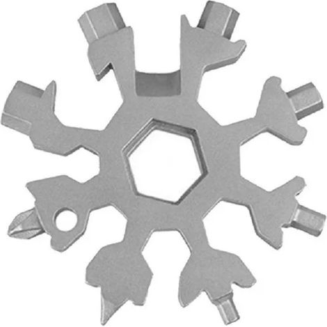 Clé dynamométrique 18 en 1 Snowflake, outil à main multifonctionnel, universel et portable en acier inoxydable (1/4)