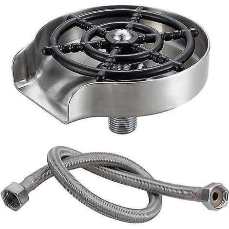Schwarze automatische Spüleinheit für die Küchenspüle, ideal zum Reinigen von Flaschen, Gläsern und Tassen. (1/4)