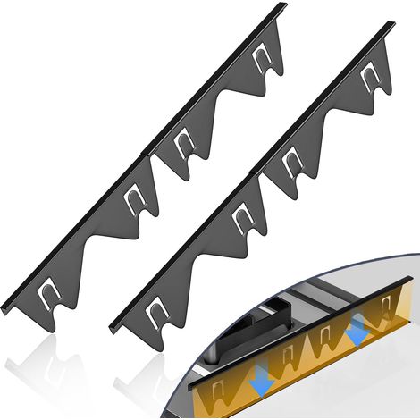 Cache-fente pour cuisinière – Acier inoxydable noir – Longueur réglable (13,8 à 27,5 pouces), largeur 0,79 pouce – Bande de protection résistante à la chaleur (noir, lot de 2) (1/4)