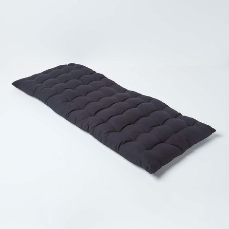 HOMESCAPES 2er Bankauflage schwarz 100% Baumwolle