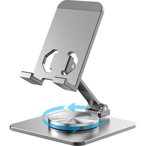 Support Téléphone - Aluminium - Rotation 360° - Base Stable - Compatible Appareils 4 À 9,7 Pouces - 1 Pièce (1/4)