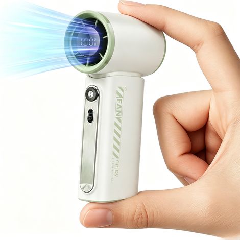 Ventilateur USB 19000RPM – 100 vitesses – Écran –  40dB – 3600mAh – 360° – Poche – Sport, bureau, voyage-Vert (1/4)