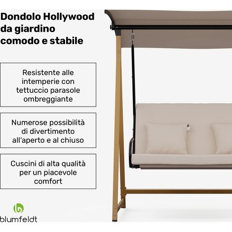 Blumfeldt ZenGrove - Dondolo Hollywood, 2 posti, regolabile individualmente, acciaio verniciato a polvere, resistente alle intemperie
