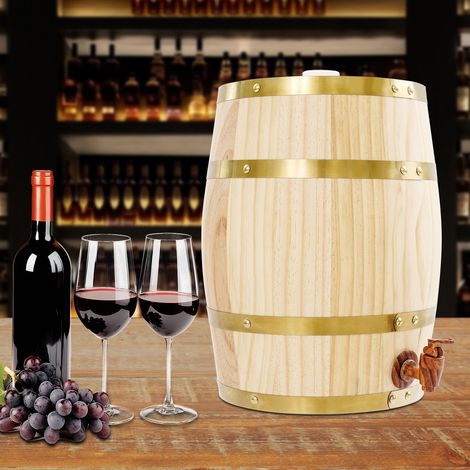 Barril de madera 10L, barril de whisky, barril de pino, barril de vino, barril de aguardiente, barril, almacenamiento de vino, cubo