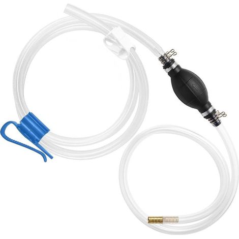 Pompe a eau manuelle poire amorcage gasoil Pompe à siphon pour essence, gaz, huile, carburant, diesel, liquide, aquarium, pompe manuelle avec 2 tuyaux en PVC résistants avec collier de serrage (1/5)