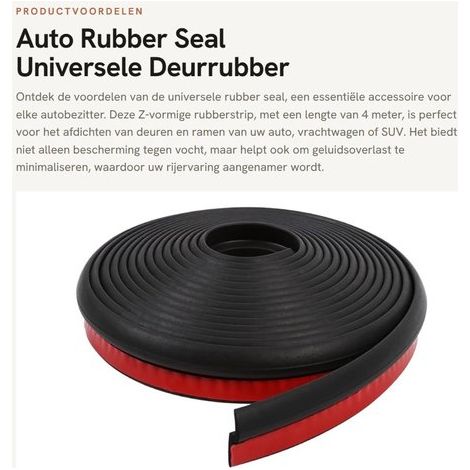 Burletes en forma de Z - Juntas de goma para ventanas de coche - Tira adhesiva de 400 cm de largo (1/5)