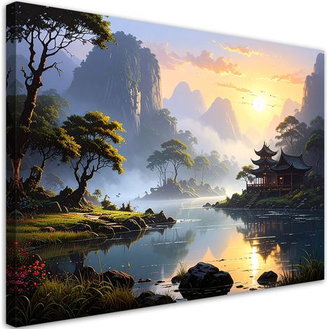 Bilder Japanische Landschaft Fluss Berge Natur 30x20 (1/5)