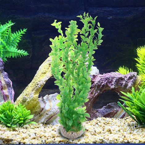 Plante aquatique artificielle verte, décoration pour petits aquariums, aménagement paysager, cachettes pour aquariums (1/4)