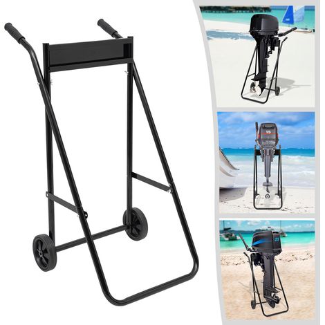 Carrello per il trasporto esterno, pieghevole per barche e motori, supporto per motore multiuso ad alte prestazioni, facile da spostare e riporre il motore esterno con ruote in gomma, 70 kg