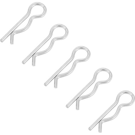 Goupille fendue, kit d'assortiment de goupilles fendues en acier au carbone Pince à ressort en forme de R Goupille de fixation en acier inoxydable pour tracteur tondeuse à gazon de camion léger (30 PC (1/5)