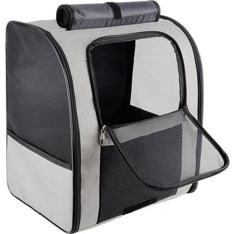 Sac à dos pour chat et petit chien, sac de transport respirant, taille grande (40x26x47 cm) (1/5)