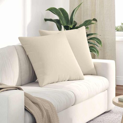 Sofakissen 2 Stück Beige 80 x 80 cm Stoff