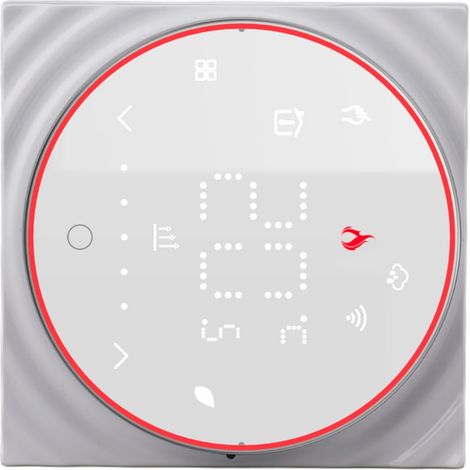 Thermostat intelligent sans fil Wi-Fi programmable pour le chauffage de l'eau, commande vocale via application, AC95-240V, base carrée, blanc.