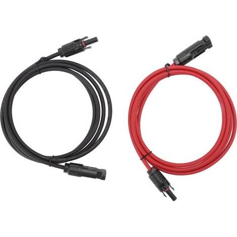 Câble panneau solaire PV noir rouge rallonge 2m avec connecteurs mâle et femelle (1/5)