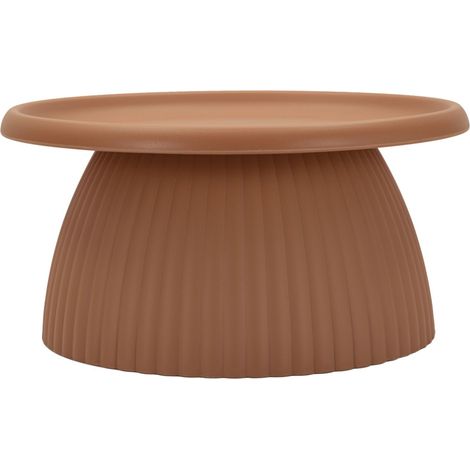 Table Basse Rainurée "Geax" 70cm Rouge (1/5)
