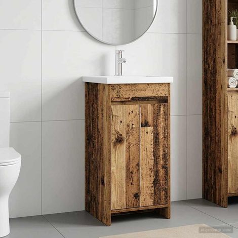 Vanidad de baño con lavabo Madera envejecida 42 x 40 x 84,5 cm