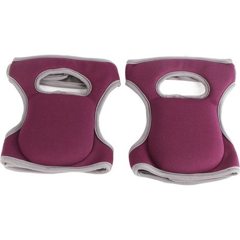 Genouillères professionnelles – gel épais – double sangles + clips réglables – violet – jardinage / construction – hommes / femmes (1/5)