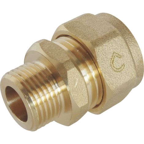 SOMATHERM FOR YOU - Compressione Raccordo diritto (vite) per PEX Ø16 pipe - Maschio 12/17 (3/8 '') (1/2)