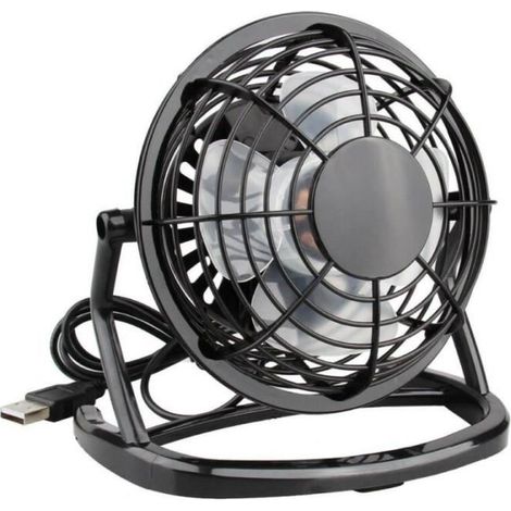 Mini-USB-Tischventilator, klein, leise, tragbar, USB-betrieben, schwarz